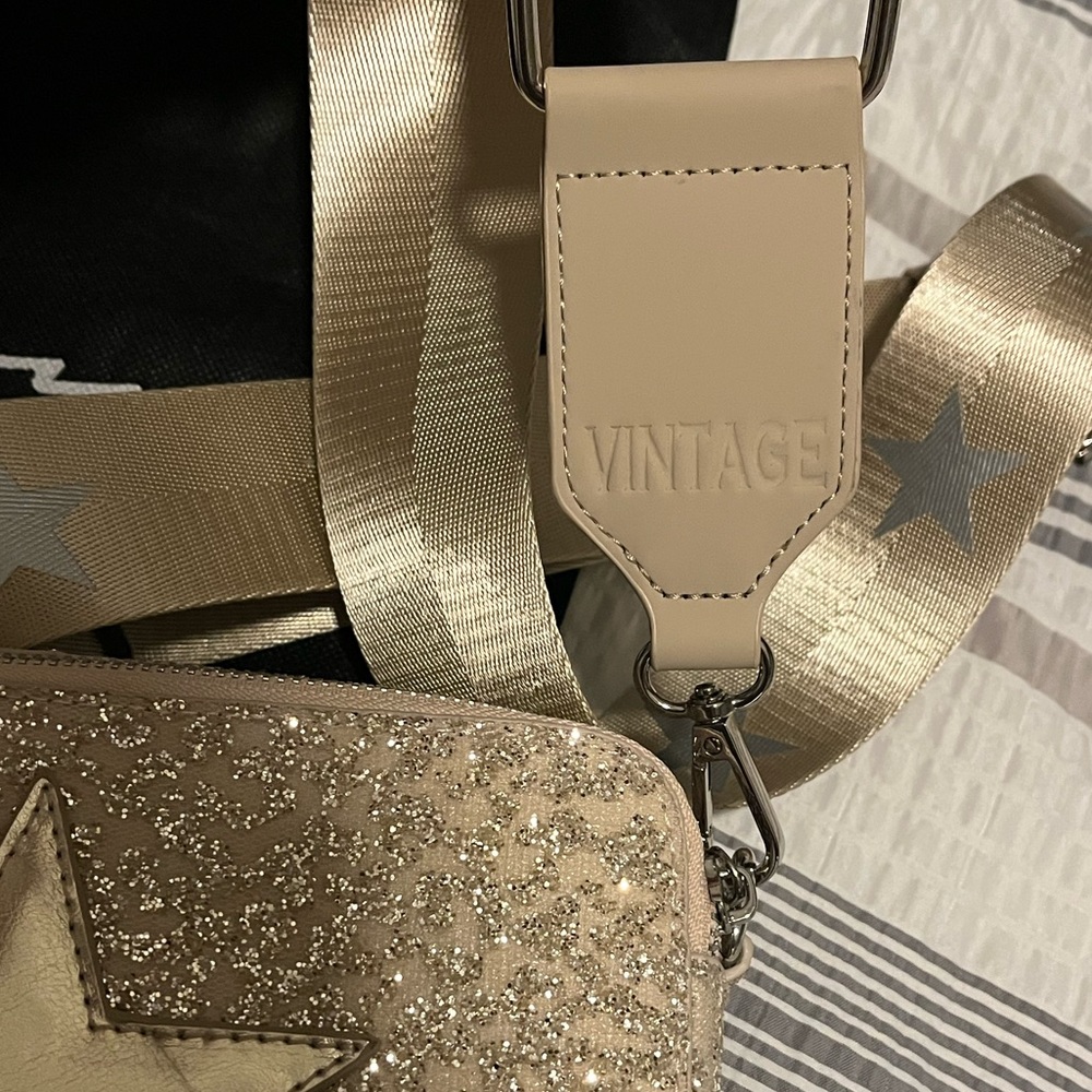 EUC* Gold Glitter Vintage Havana Crossbody Purse - Picture 9 of 9